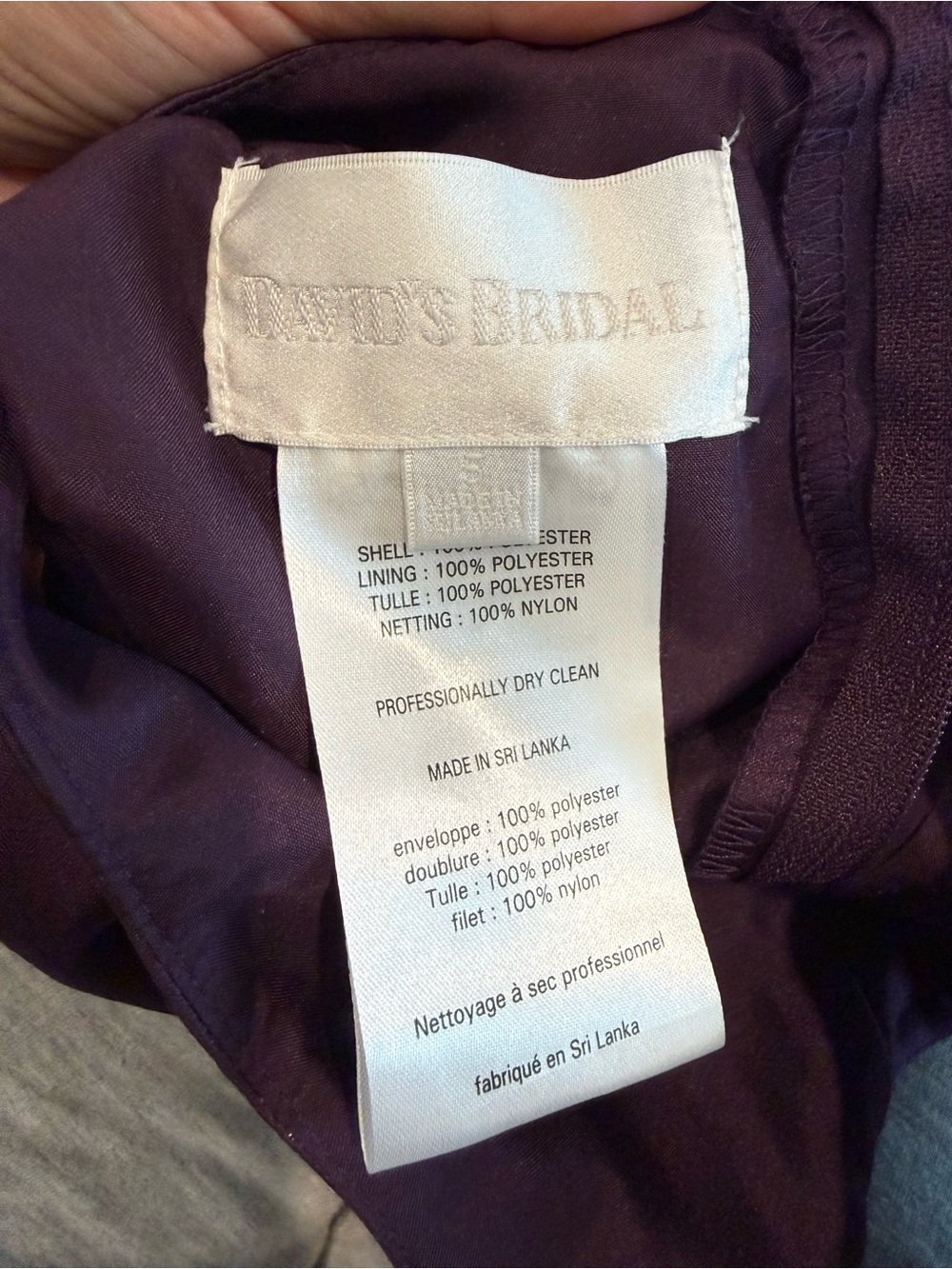 David’s Bridal Girls' Purple Tulle Party Dress with Matching Bag - Picture 4 of 4